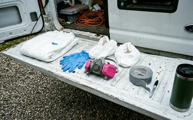 The protective equipment required to enter an animal-waste environment