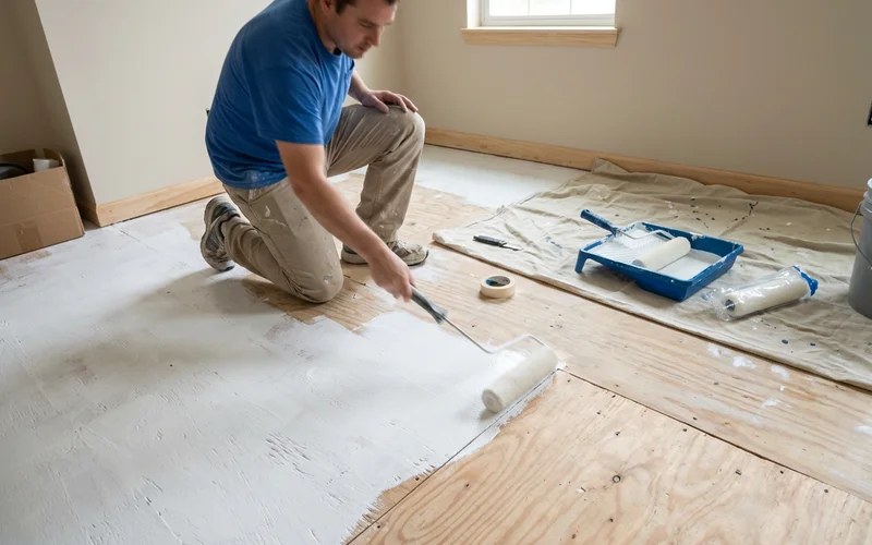 Antimicrobial primer sealing the treated subfloor