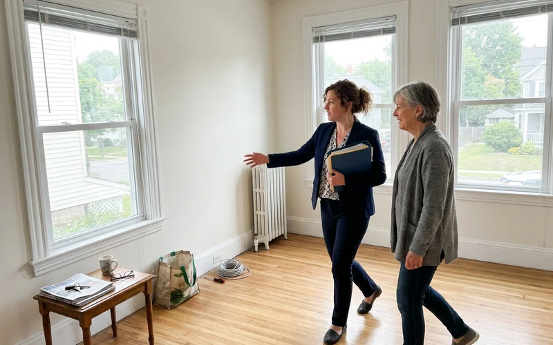 A restored property being walked through before listing