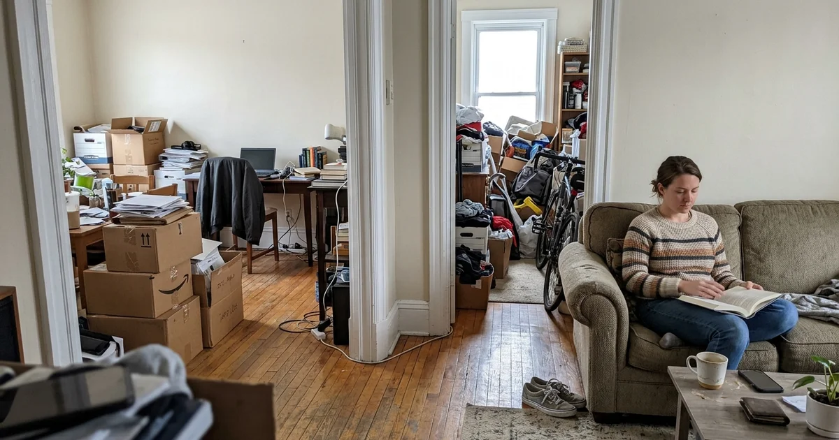 Rooms at increasing clutter severity, documentary style