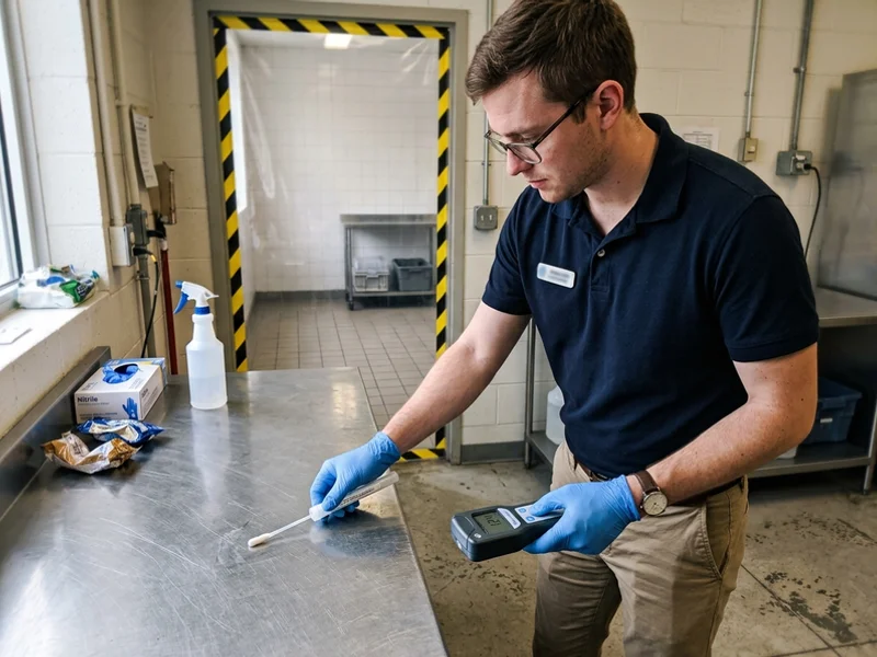 ATP fluorometer surface testing to verify decontamination